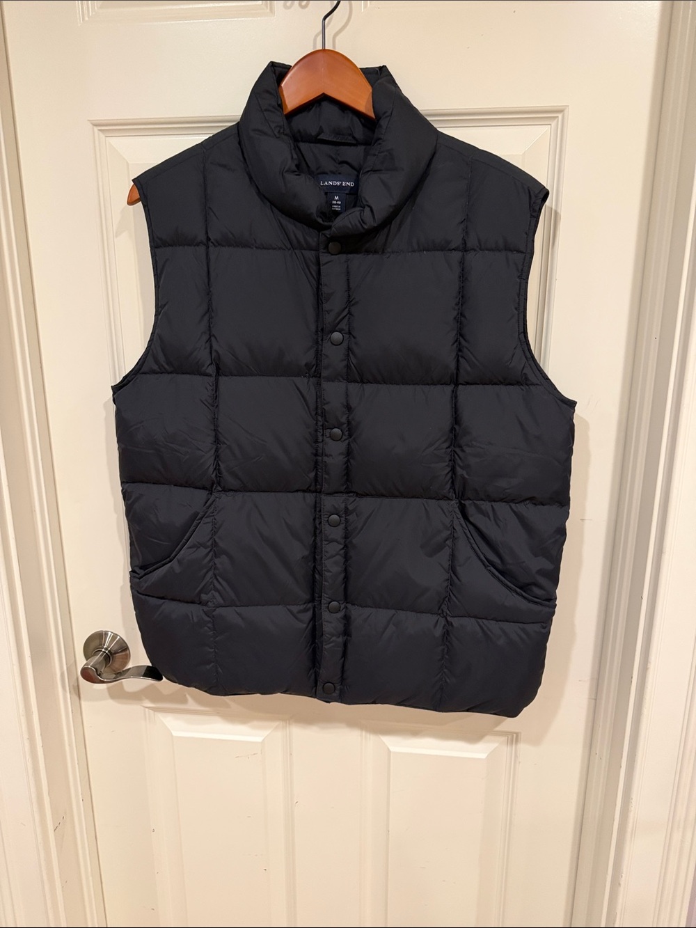 Lands' End Men's Black Quilted Puffer Vest